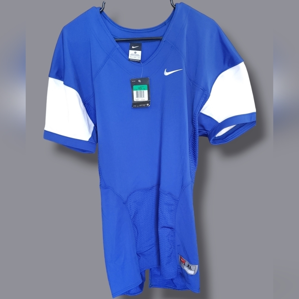 Nike Team Pro Combat Men's Blue And White Footbal Jersey Size Xl